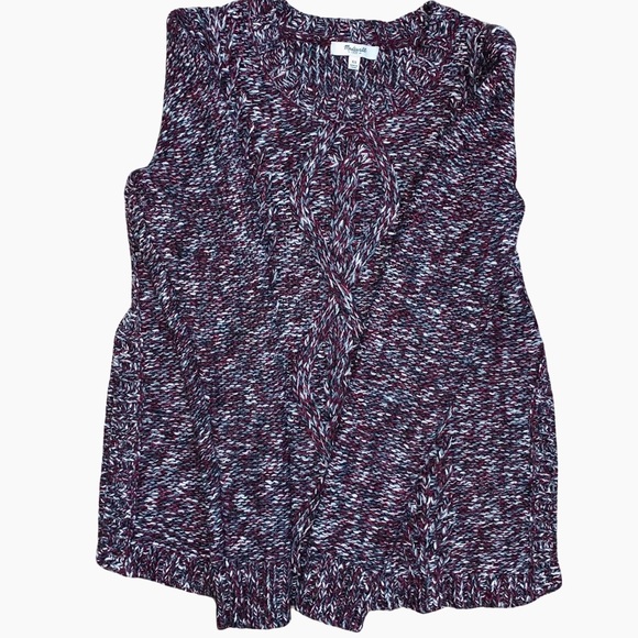 Madewell Firelight Marled Pullover Wool Alpaca Sweater Burgundy Chunky Winter - Picture 10 of 15